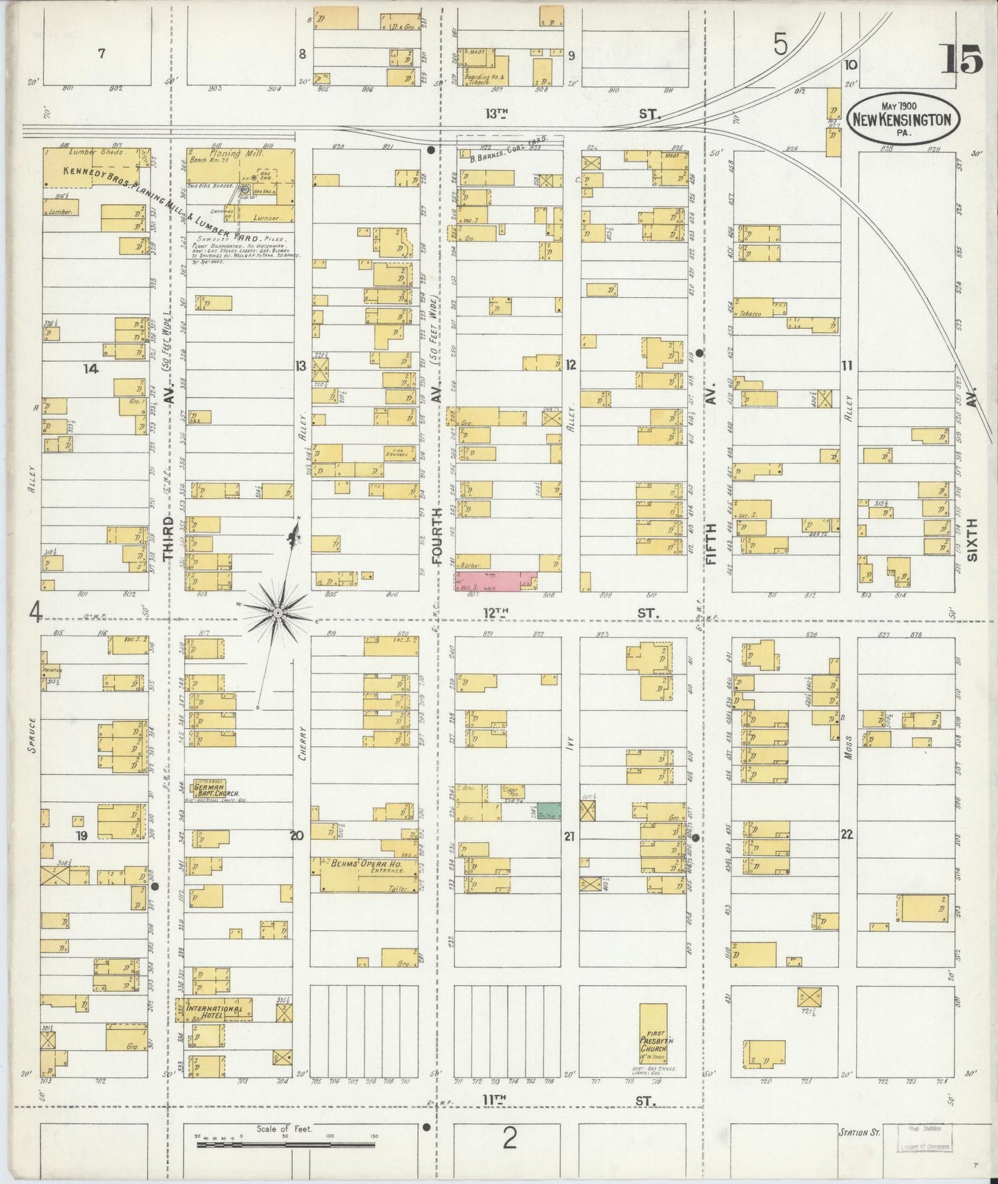 Sanborn Fire Insurance Map from New Kensington, Westmoreland County, Pennsylvania (1900), Sheet #0015 - Complete Map Set gallery image, historic Sanborn map, vintage wall art, Pennsylvania Pennsylvania