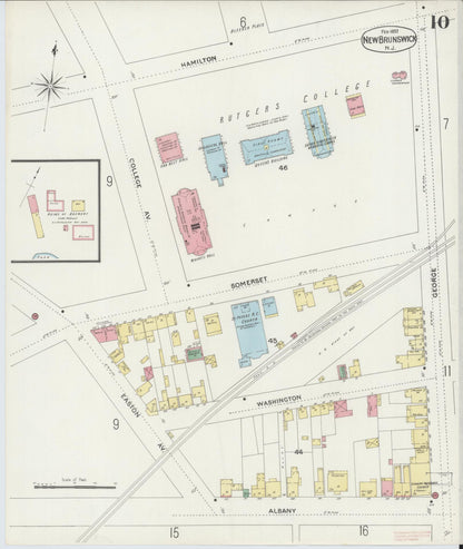 Sanborn Fire Insurance Map from New Brunswick, Middlesex County, New Jersey (1897), Sheet #0010 - Complete Map Set gallery image, historic Sanborn map, vintage wall art, New Jersey New Jersey