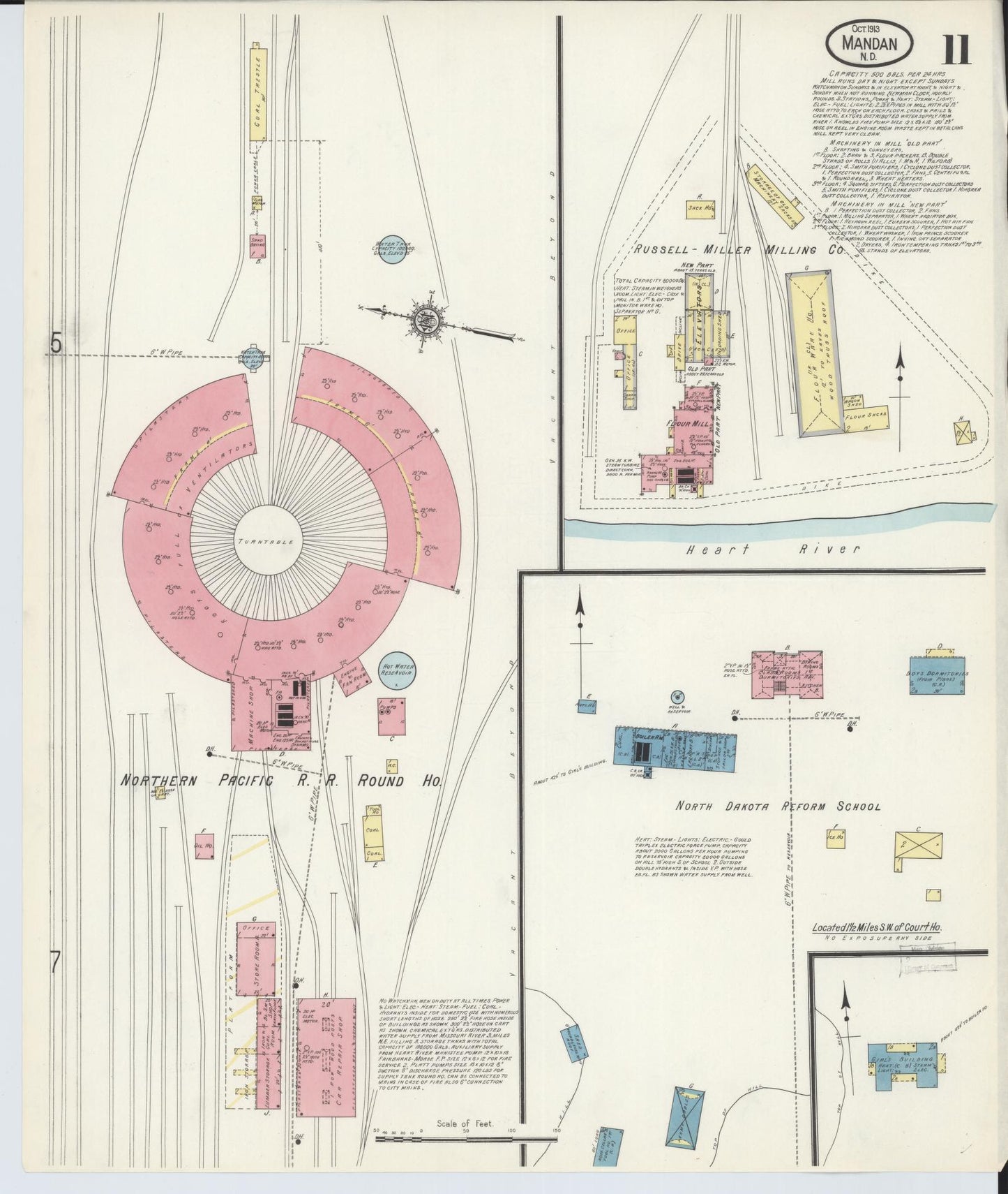 Sanborn Fire Insurance Map from Mandan, Morton County, North Dakota (1913), Sheet #0011 - Complete Map Set gallery image, historic Sanborn map, vintage wall art, North Dakota North Dakota