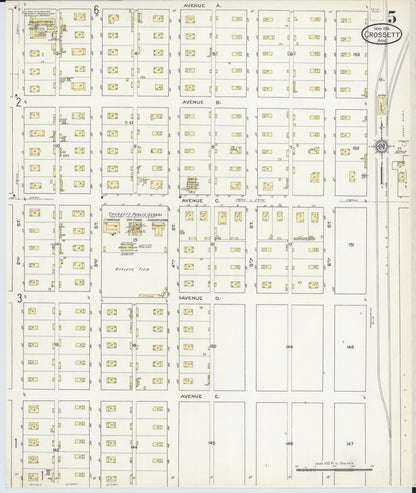 Sanborn Fire Insurance Map from Crossett, Ashley County, Arkansas (1914), Sheet #0005 - Complete Map Set gallery image, historic Sanborn map, vintage wall art, Arkansas Arkansas