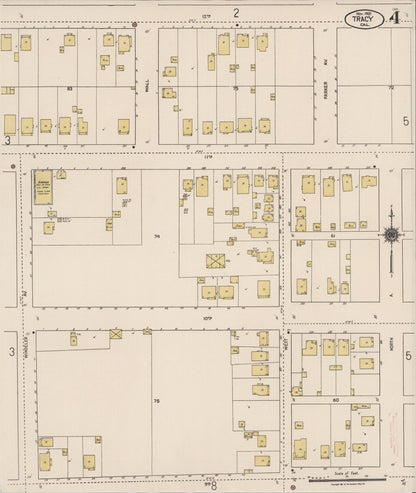 Sanborn Fire Insurance Map from Tracy, San Joaquin County, California (1921), Sheet #0004 - Complete Map Set gallery image, historic Sanborn map, vintage wall art, California California