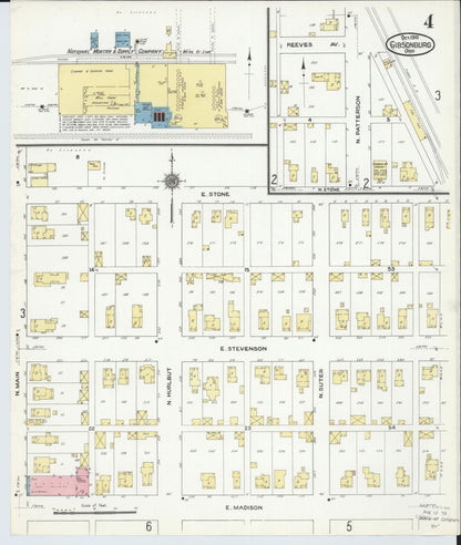 Sanborn Fire Insurance Map from Gibsonburg, Sandusky County, Ohio (1910), Sheet #0004 - Historic Sanborn Fire Insurance Map Print, vintage old map wall art, antique decor, genealogy gift, Ohio Ohio map