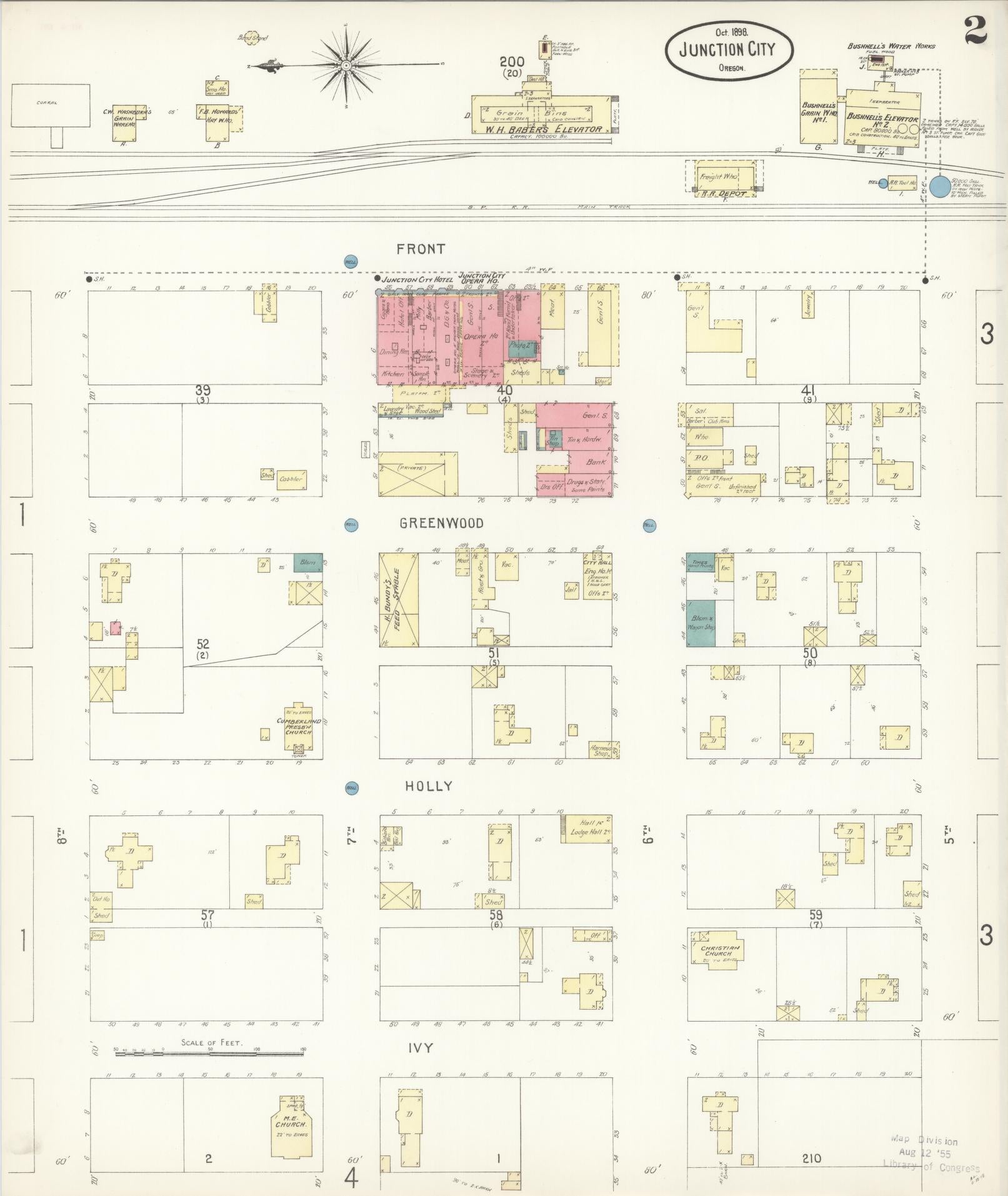 Sanborn Fire Insurance Map from Junction City, Lane County, Oregon (1898), Sheet #0002 - Complete Map Set gallery image, historic Sanborn map, vintage wall art, Oregon Oregon