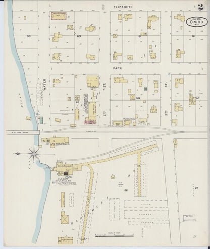 Sanborn Fire Insurance Map from Omro, Winnebago County, Wisconsin (1895), Sheet #0002 - Complete Map Set gallery image, historic Sanborn map, vintage wall art, Wisconsin Wisconsin