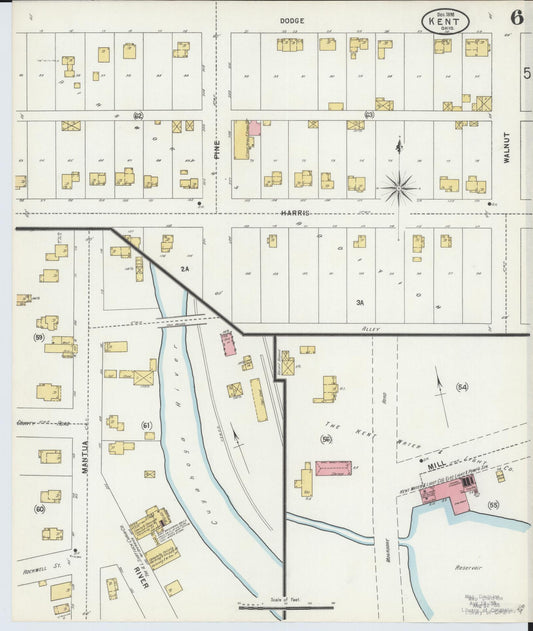 Sanborn Fire Insurance Map from Kent, Portage County, Ohio (1898), Sheet #0006 - Historic Sanborn Fire Insurance Map Print, vintage old map wall art, antique decor, genealogy gift, Ohio Ohio map