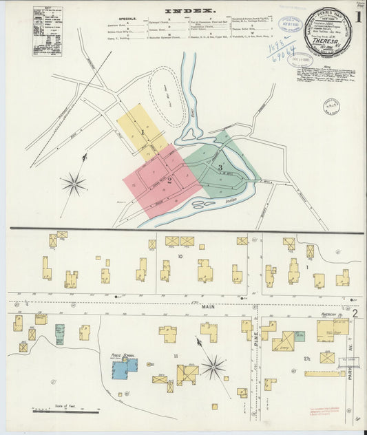 Sanborn Fire Insurance Map from Theresa, Jefferson County, New York (1898), Sheet #0001 - Complete Map Set gallery image, historic Sanborn map, vintage wall art, New York New York