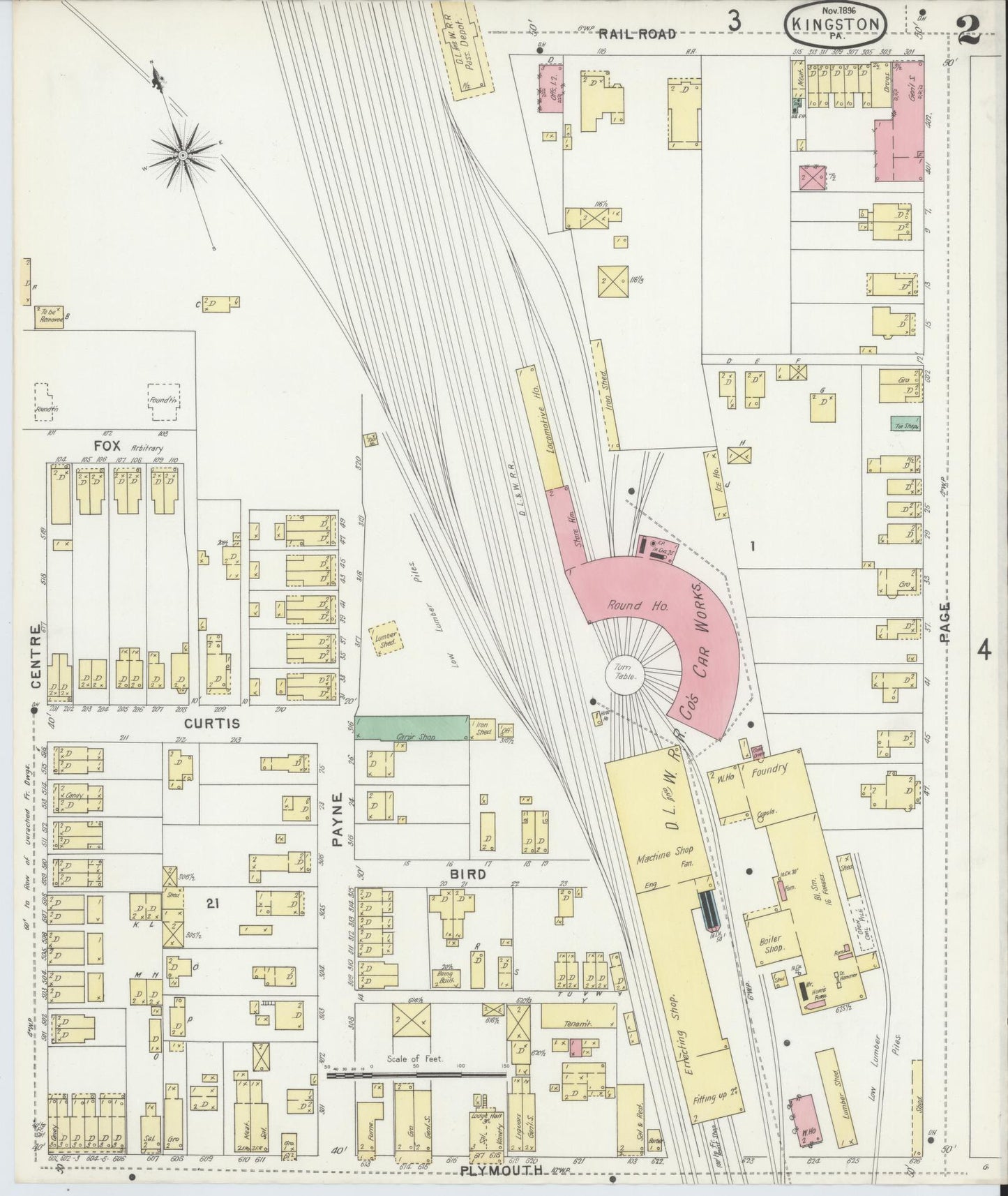 Sanborn Fire Insurance Map from Kingston, Luzerne County, Pennsylvania (1896), Sheet #0002 - Complete Map Set gallery image, historic Sanborn map, vintage wall art, Pennsylvania Pennsylvania