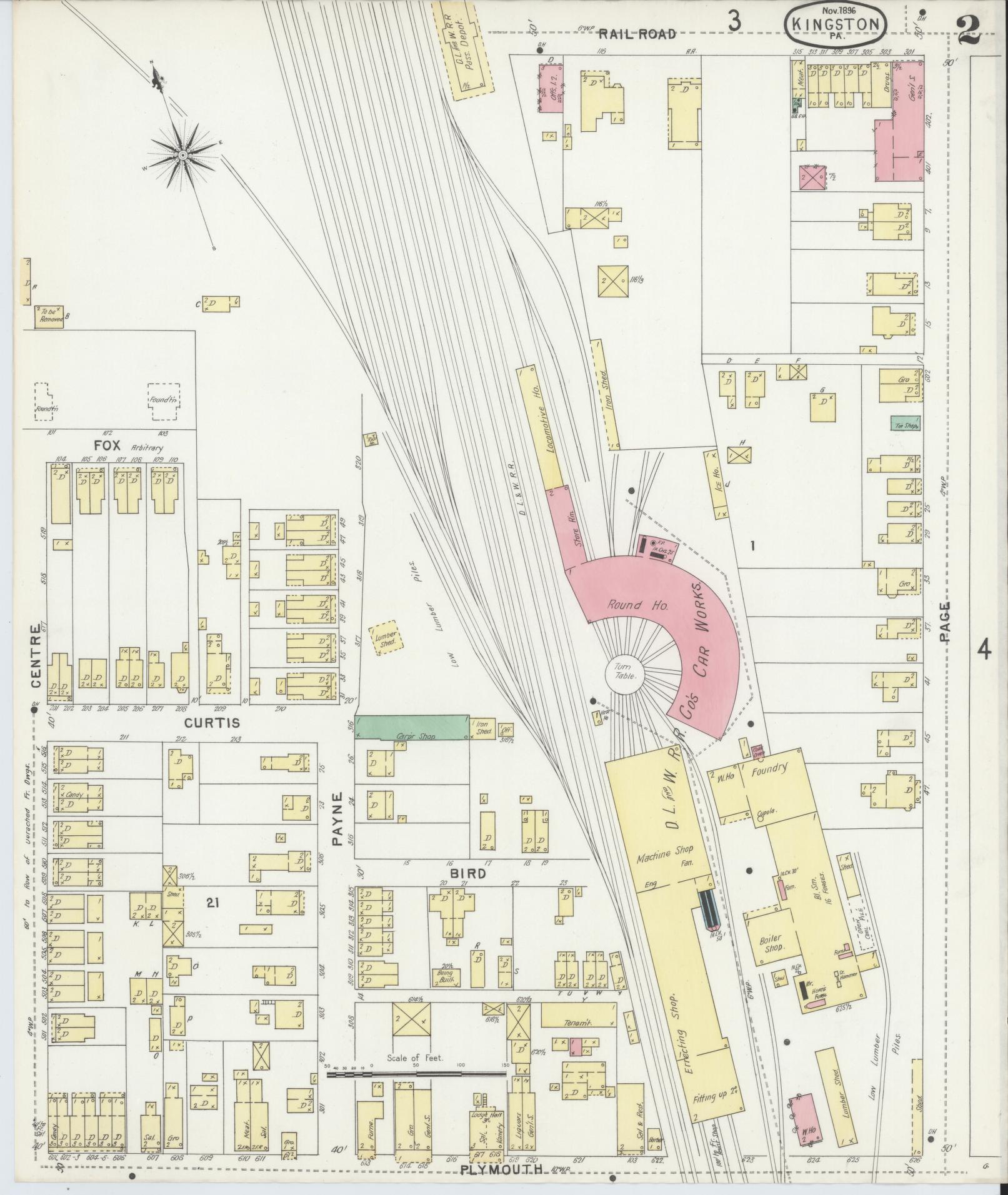 Sanborn Fire Insurance Map from Kingston, Luzerne County, Pennsylvania (1896), Sheet #0002 - Complete Map Set gallery image, historic Sanborn map, vintage wall art, Pennsylvania Pennsylvania