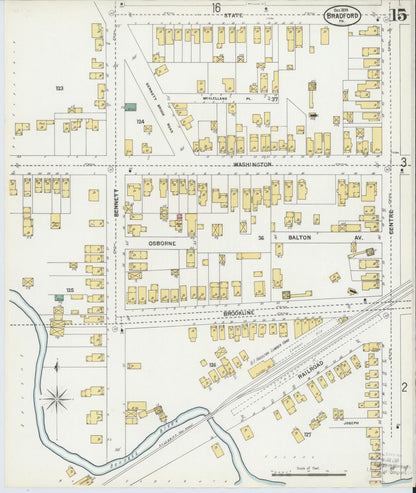 Sanborn Fire Insurance Map from Bradford, McKean County, Pennsylvania (1899), Sheet #0015 - Complete Map Set gallery image, historic Sanborn map, vintage wall art, Pennsylvania Pennsylvania