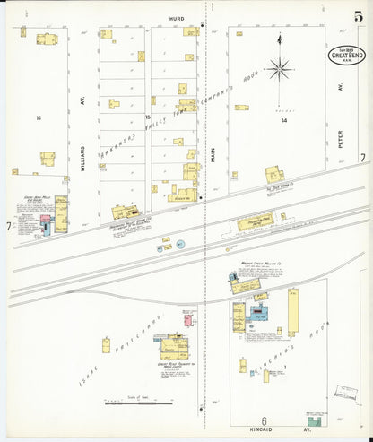Sanborn Fire Insurance Map from Great Bend, Barton County, Kansas (1899), Sheet #0005 - Complete Map Set gallery image, historic Sanborn map, vintage wall art, Kansas Kansas