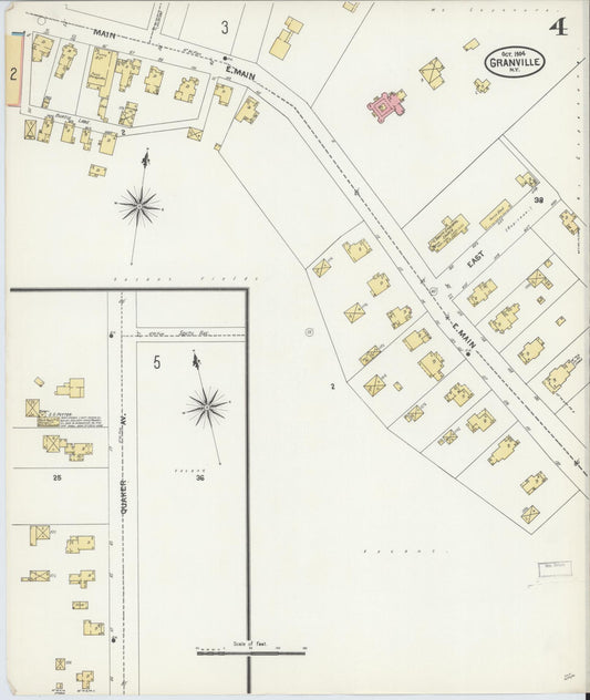 Sanborn Fire Insurance Map from Granville, Washington County, New York (1904), Sheet #0004 - Historic Sanborn Fire Insurance Map Print, vintage old map wall art, antique decor, genealogy gift, New York New York map