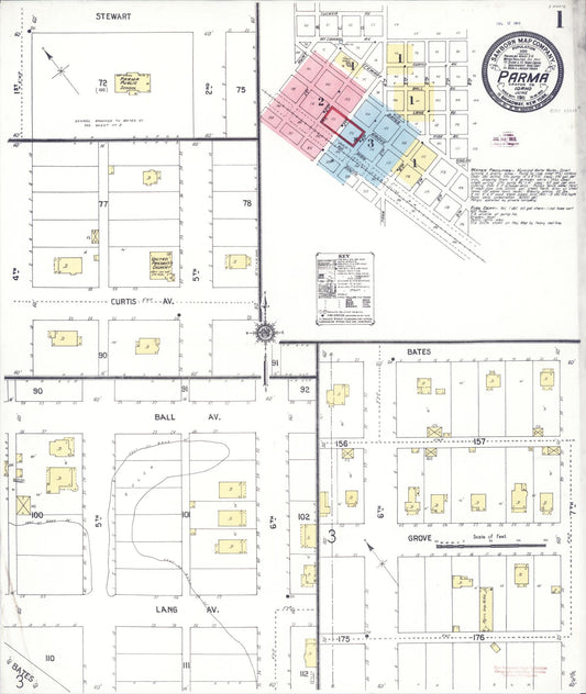Sanborn Fire Insurance Map from Parma, Canyon County, Idaho (1911), Sheet #0001 - Complete Map Set gallery image, historic Sanborn map, vintage wall art, Idaho Idaho