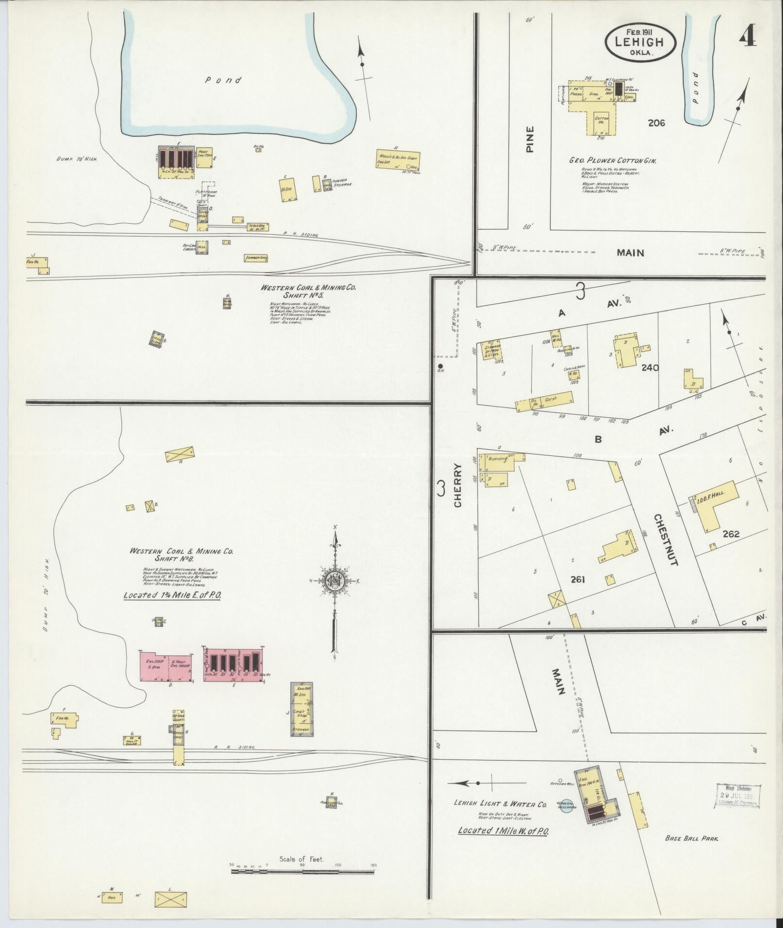 Sanborn Fire Insurance Map from Lehigh, Coal County, Oklahoma (1911), Sheet #0004 - Historic Sanborn Fire Insurance Map Print, vintage old map wall art, antique decor, genealogy gift, Oklahoma Oklahoma map
