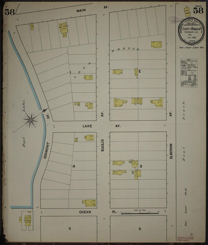 Sanborn Fire Insurance Map from New Jersey Coast, New Jersey Coast, New Jersey (1890), Sheet #0058 - Complete Map Set gallery image, historic Sanborn map, vintage wall art, New Jersey Coast New Jersey
