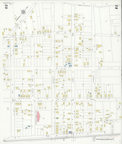 Sanborn Fire Insurance Map from Northfield, Atlantic County, New Jersey (1933), Sheet #0002 - Historic Sanborn Fire Insurance Map Print, vintage old map wall art, antique decor, genealogy gift, New Jersey New Jersey map