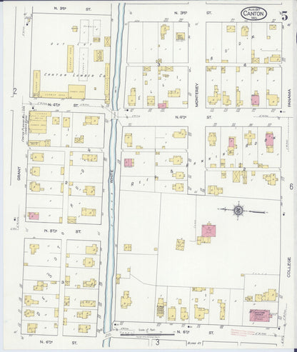 Sanborn Fire Insurance Map from Canton, Lewis County, Missouri (1917), Sheet #0005 - Complete Map Set gallery image, historic Sanborn map, vintage wall art, Missouri Missouri
