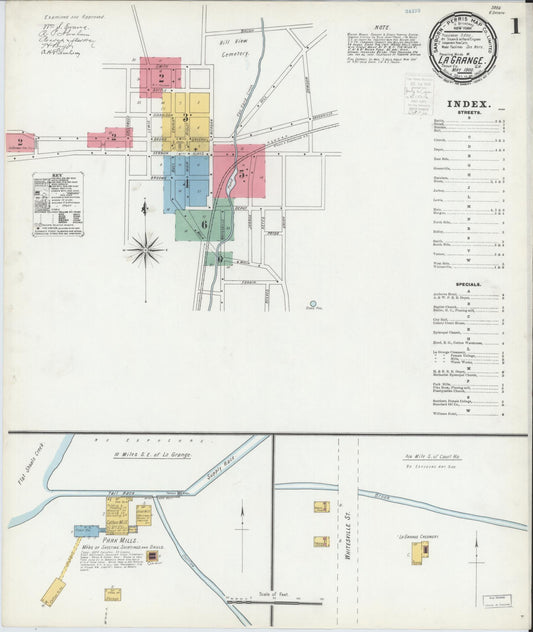 Sanborn Fire Insurance Map from La Grange, Troup County, Georgia (1900), Sheet #0001 - Historic Sanborn Fire Insurance Map Print, vintage old map wall art, antique decor, genealogy gift, Georgia Georgia map