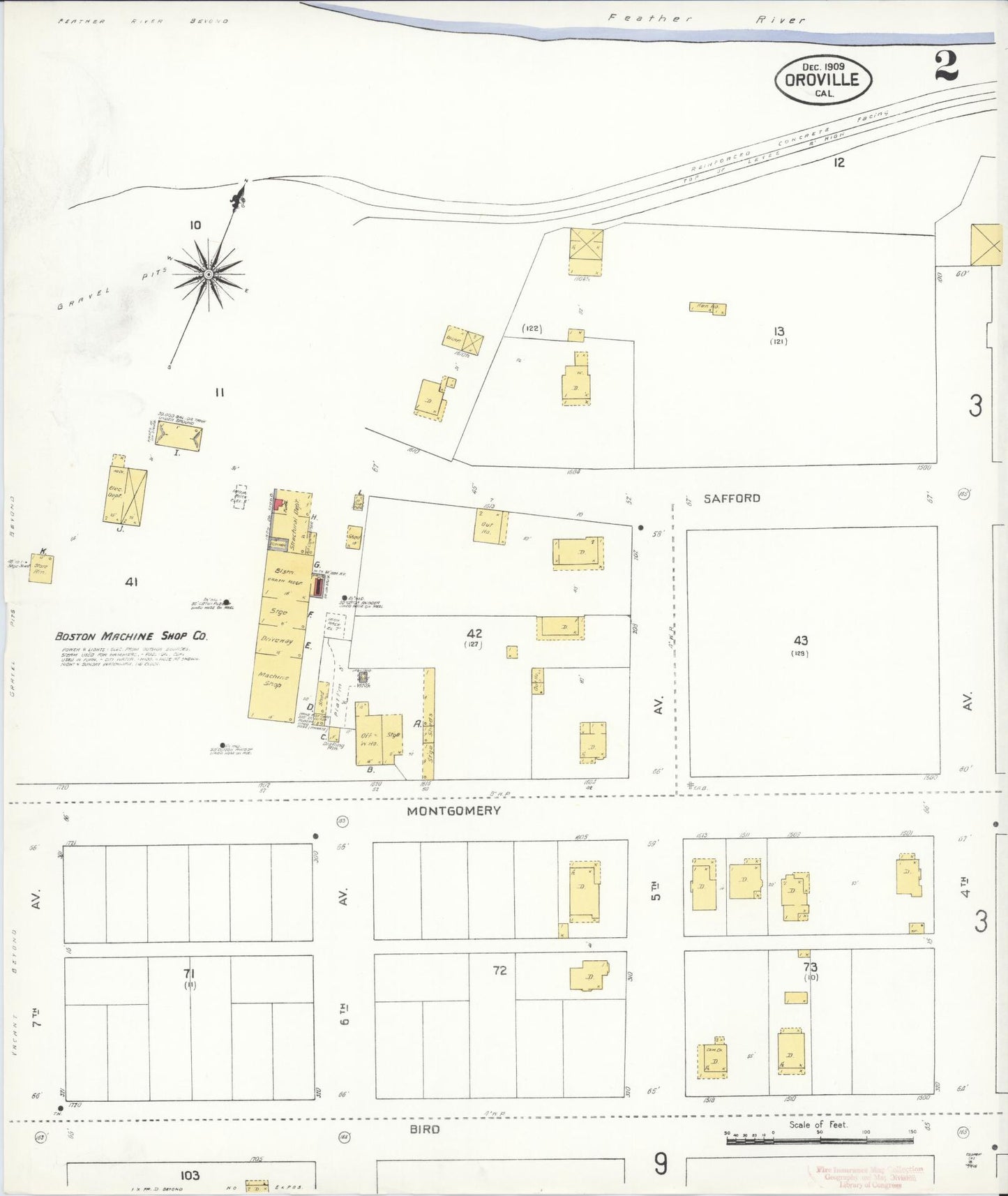 Sanborn Fire Insurance Map from Oroville, Butte County, California (1909), Sheet #0002 - Complete Map Set gallery image, historic Sanborn map, vintage wall art, California California