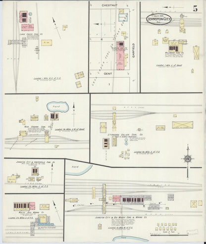 Sanborn Fire Insurance Map from Johnston City, Williamson County, Illinois (1914), Sheet #0005 - Complete Map Set gallery image, historic Sanborn map, vintage wall art, Illinois Illinois