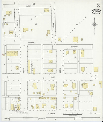 Sanborn Fire Insurance Map from Strawn, Palo Pinto County, Texas (1920), Sheet #0003 - Complete Map Set gallery image, historic Sanborn map, vintage wall art, Texas Texas