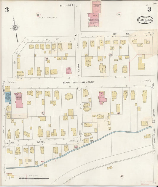 Sanborn Fire Insurance Map from Camillus, Onondaga County, New York (1940), Sheet #0003 - Historic Sanborn Fire Insurance Map Print, vintage old map wall art, antique decor, genealogy gift, New York New York map