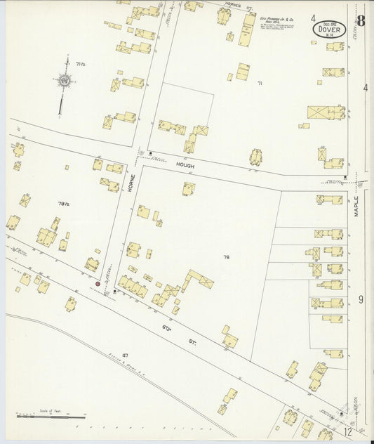 Sanborn Fire Insurance Map from Dover, Strafford County, New Hampshire (1912), Sheet #0008 - Historic Sanborn Fire Insurance Map Print, vintage old map wall art, antique decor, genealogy gift, New Hampshire New Hampshire map