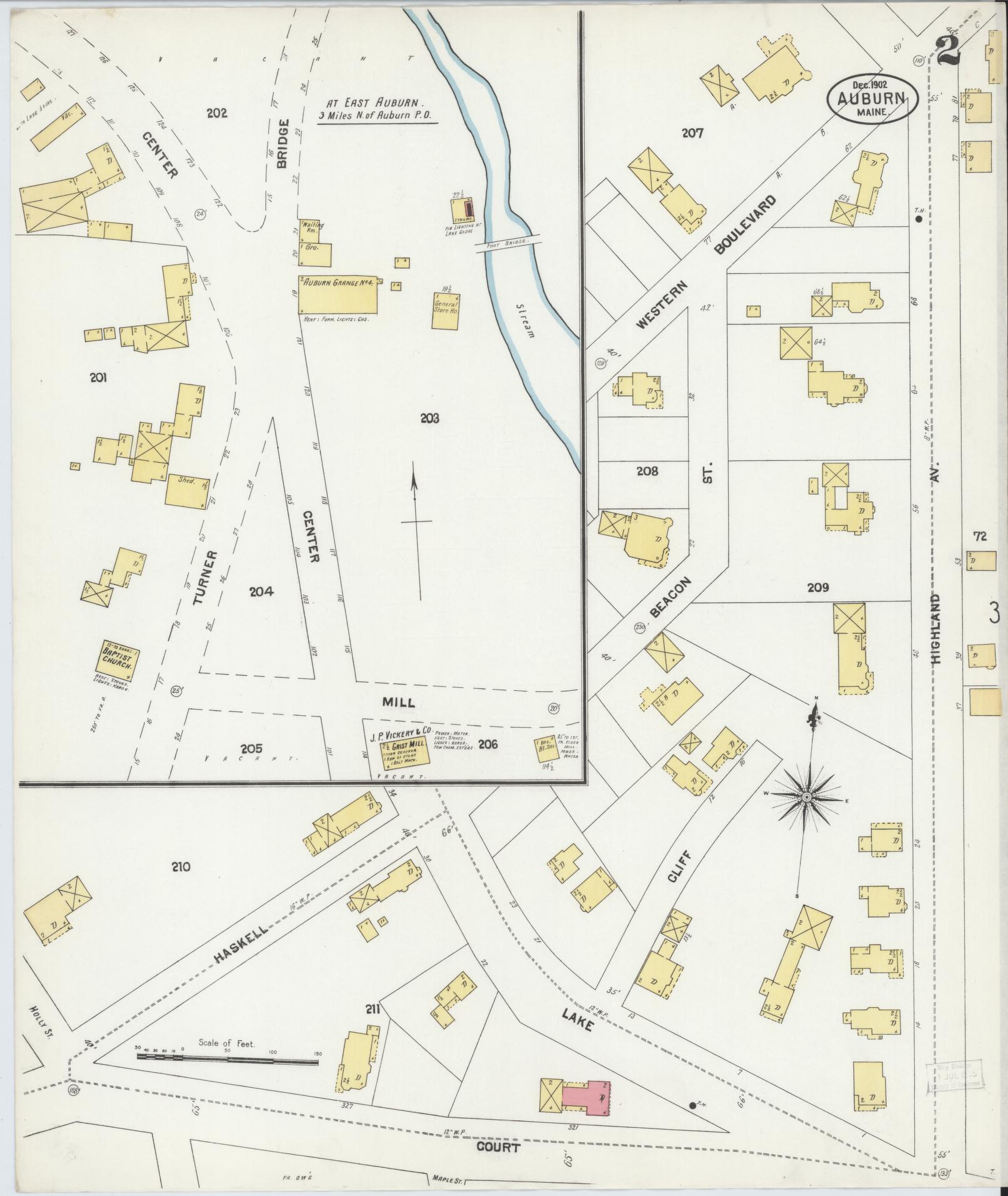 Sanborn Fire Insurance Map from Auburn, Androscoggin County, Maine (1902), Sheet #0002 - Complete Map Set gallery image, historic Sanborn map, vintage wall art, Maine Maine