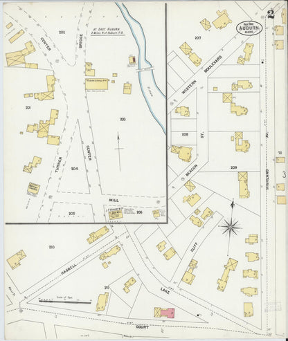 Sanborn Fire Insurance Map from Auburn, Androscoggin County, Maine (1902), Sheet #0002 - Complete Map Set gallery image, historic Sanborn map, vintage wall art, Maine Maine