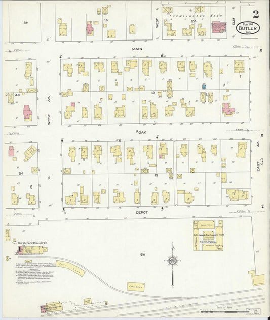 Sanborn Fire Insurance Map from Butler, De Kalb County, Indiana (1914), Sheet #0002 - Historic Sanborn Fire Insurance Map Print, vintage old map wall art, antique decor, genealogy gift, Indiana Indiana map
