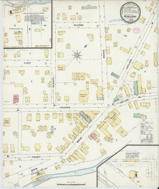 Sanborn Fire Insurance Map from Wyalusing, Wyoming County, Pennsylvania (1897), Sheet #0001 - Historic Sanborn Fire Insurance Map Print, vintage old map wall art, antique decor, genealogy gift, Pennsylvania Pennsylvania map