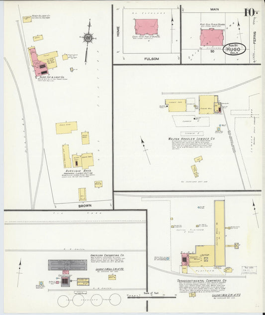 Sanborn Fire Insurance Map from Hugo, Choctaw County, Oklahoma (1911), Sheet #0010 - Historic Sanborn Fire Insurance Map Print, vintage old map wall art, antique decor, genealogy gift, Oklahoma Oklahoma map
