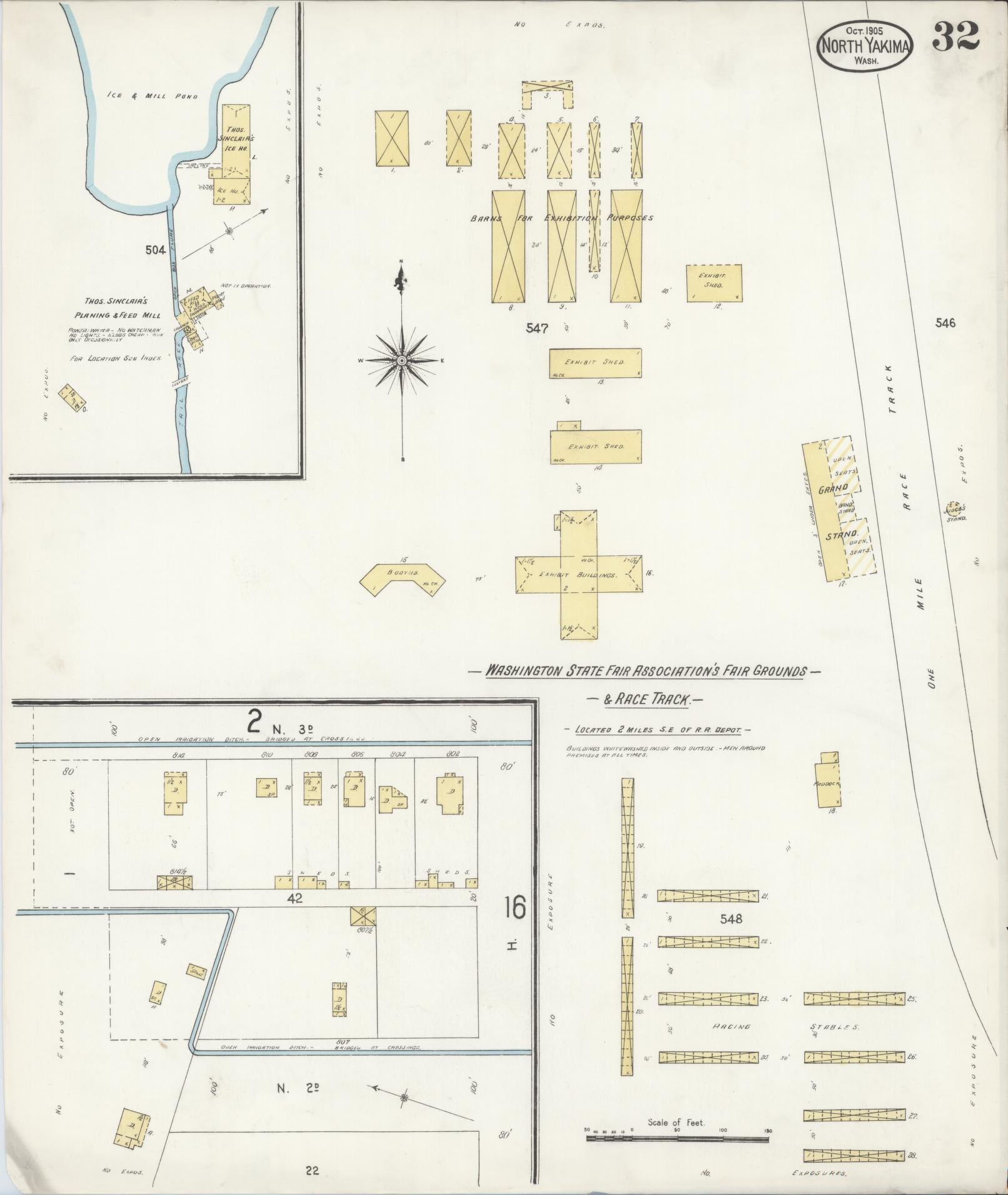 Sanborn Fire Insurance Map from North Yakima, Yakima County, Washington (1905), Sheet #0032 - Complete Map Set gallery image, historic Sanborn map, vintage wall art, Washington Washington
