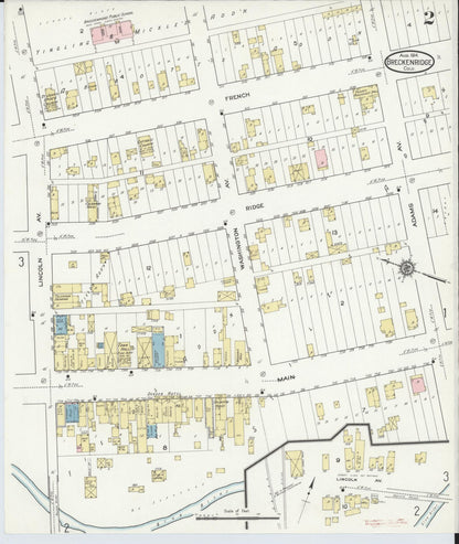 Sanborn Fire Insurance Map from Breckenridge, Summit County, Colorado (1914), Sheet #0002 - Complete Map Set gallery image, historic Sanborn map, vintage wall art, Colorado Colorado