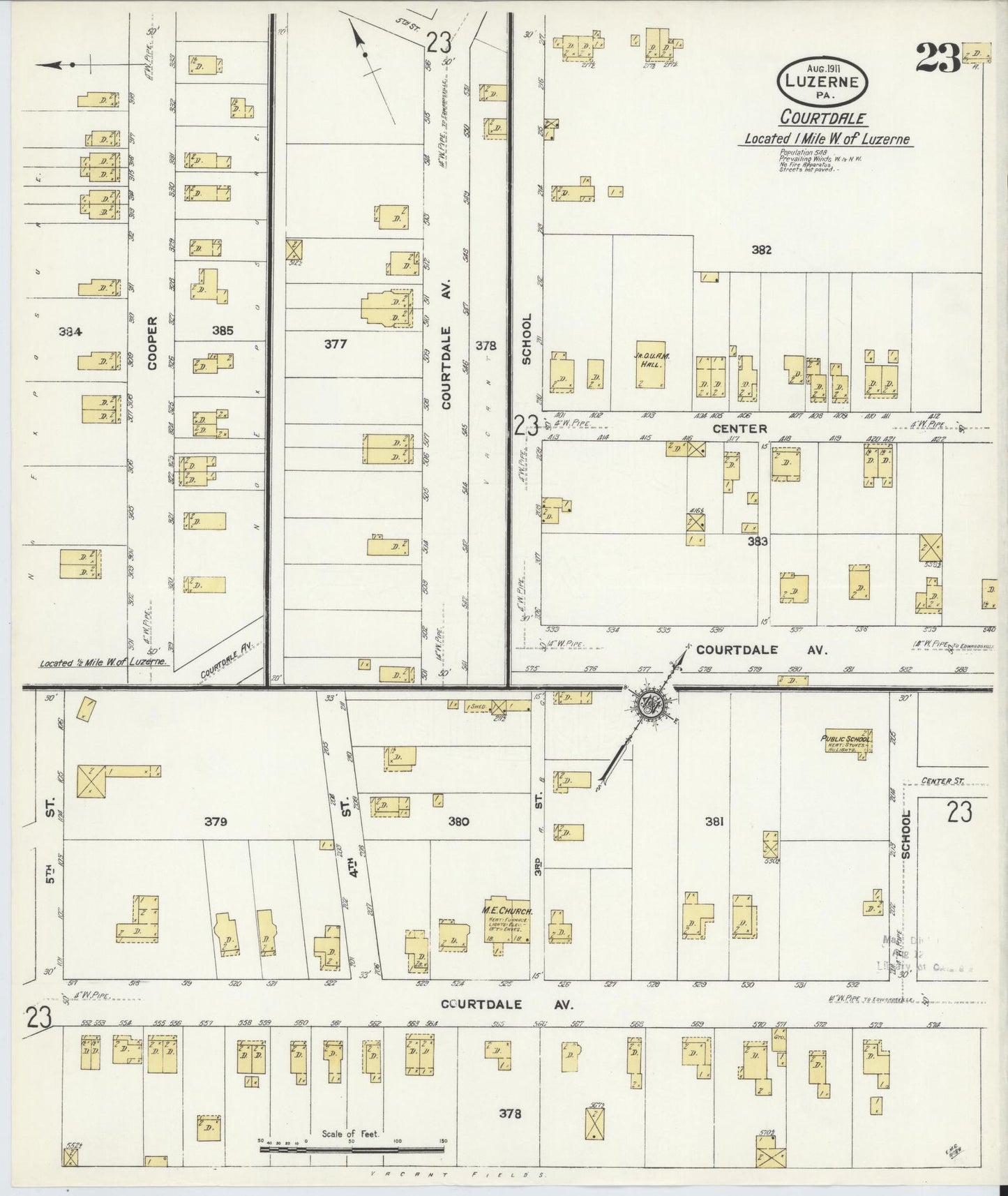 Sanborn Fire Insurance Map from Luzerne, Luzerne County, Pennsylvania (1911), Sheet #0023 - Complete Map Set gallery image, historic Sanborn map, vintage wall art, Pennsylvania Pennsylvania
