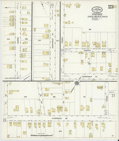 Sanborn Fire Insurance Map from Luzerne, Luzerne County, Pennsylvania (1911), Sheet #0023 - Complete Map Set gallery image, historic Sanborn map, vintage wall art, Pennsylvania Pennsylvania