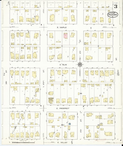 Sanborn Fire Insurance Map from Red Oak, Montgomery County, Iowa (1914), Sheet #0003 - Historic Sanborn Fire Insurance Map Print