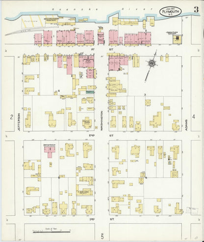 Sanborn Fire Insurance Map from Plymouth, Washington County, North Carolina (1910), Sheet #0003 - Historic Sanborn Fire Insurance Map Print, vintage old map wall art, antique decor, genealogy gift, North Carolina North Carolina map