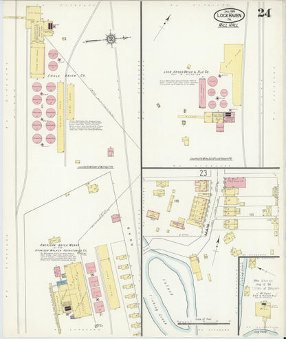 Sanborn Fire Insurance Map from Lock Haven, Clinton County, Pennsylvania (1914), Sheet #0024 - Historic Sanborn Fire Insurance Map Print, vintage old map wall art, antique decor, genealogy gift, Pennsylvania Pennsylvania map