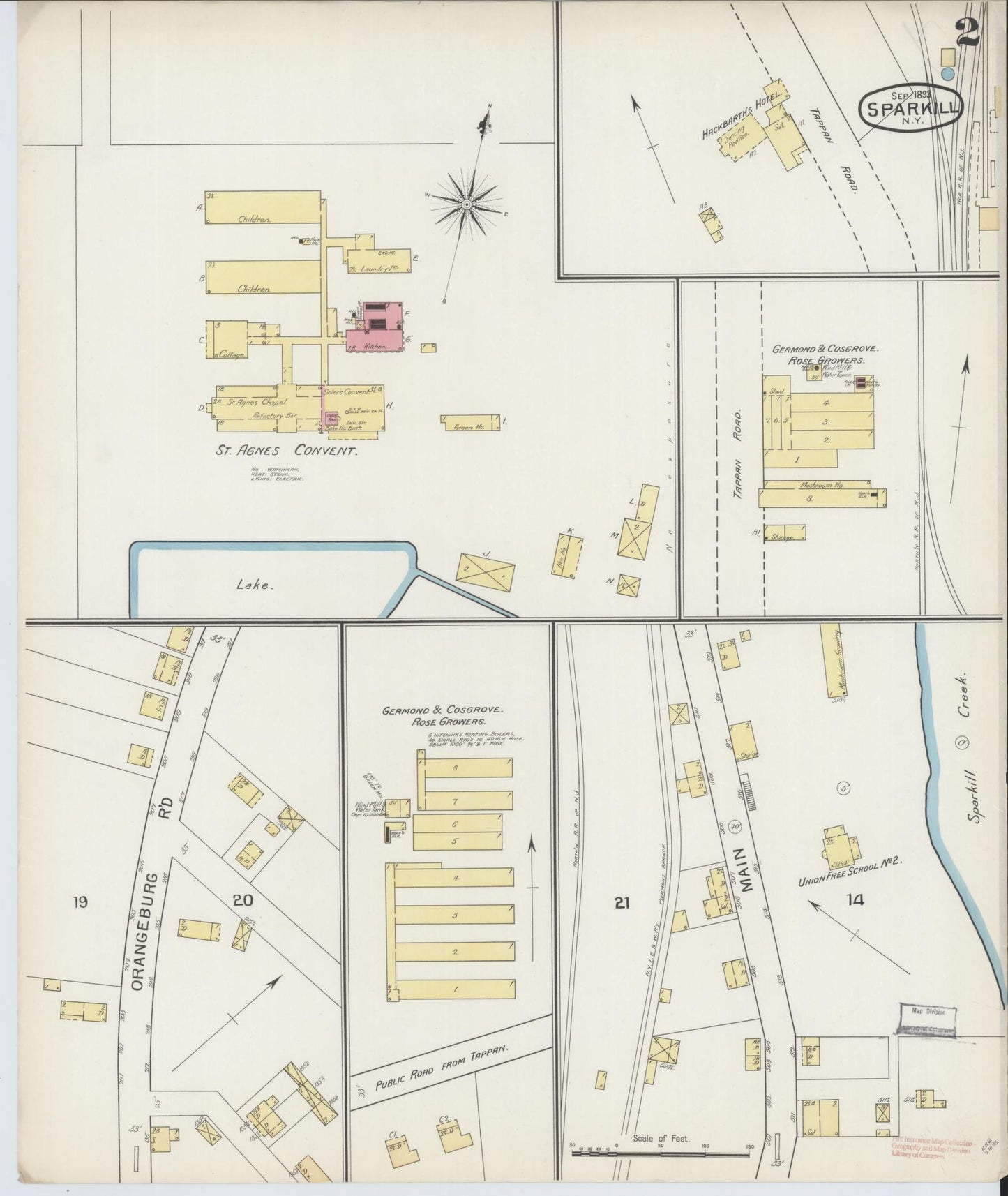 Sanborn Fire Insurance Map from Sparkill, Rockland County, New York (1893), Sheet #0002 - Historic Sanborn Fire Insurance Map Print, vintage old map wall art, antique decor, genealogy gift, New York New York map