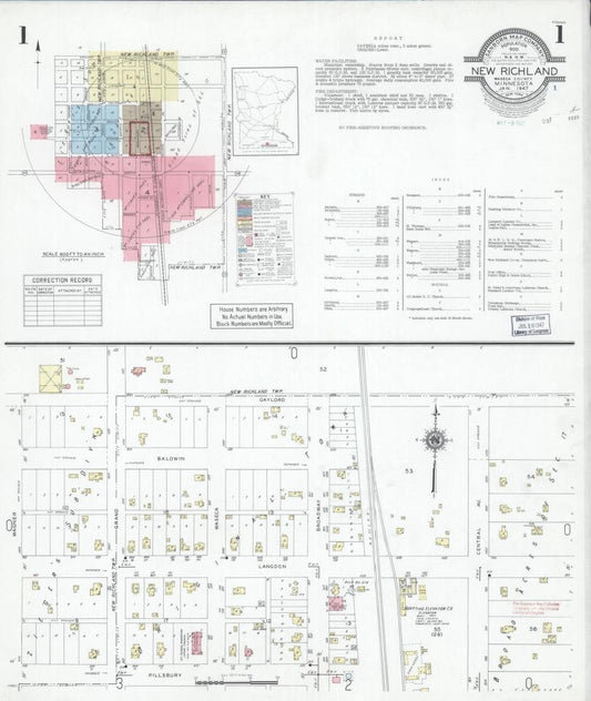 Sanborn Fire Insurance Map from New Richland, Waseca County, Minnesota. (1947) – Map View