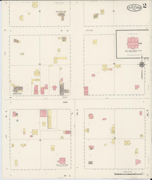 Sanborn Fire Insurance Map from Castle Dale, Emery County, Utah (1917), Sheet #0002 - Historic Sanborn Fire Insurance Map Print, vintage old map wall art, antique decor, genealogy gift, Utah Utah map