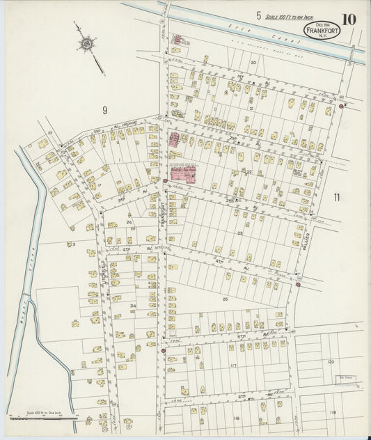 Sanborn Fire Insurance Map from Frankfort, Herkimer County, New York (1914), Sheet #0010 - Historic Sanborn Fire Insurance Map Print, vintage old map wall art, antique decor, genealogy gift, New York New York map