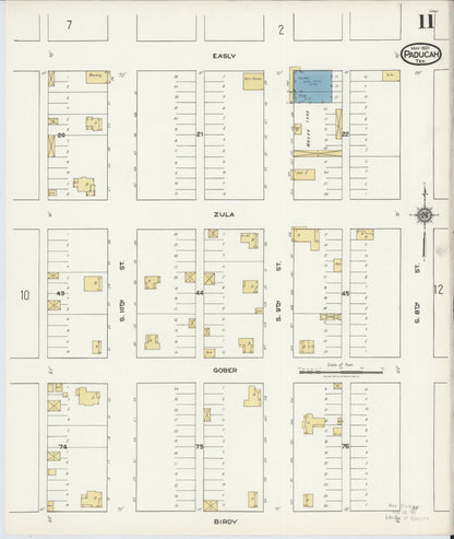 Sanborn Fire Insurance Map from Paducah, Cottle County, Texas (1921), Sheet #0011 - Complete Map Set gallery image, historic Sanborn map, vintage wall art, Texas Texas