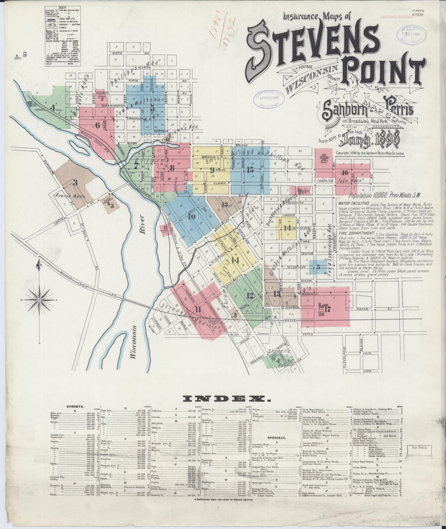 Stevens Point, Portage County, Wisconsin (1898) – Sanborn Fire Insurance Map – Map View