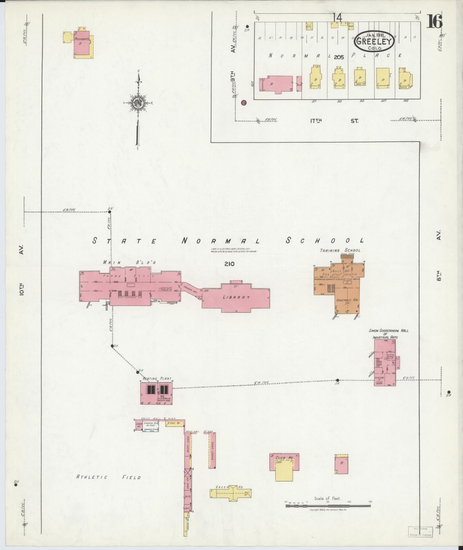 Sanborn Fire Insurance Map from Greeley, Weld County, Colorado (1918), Sheet #0016 - Complete Map Set gallery image, historic Sanborn map, vintage wall art, Colorado Colorado