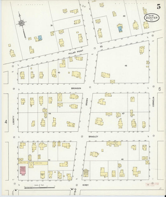 Sanborn Fire Insurance Map from Dexter, Jefferson County, New York (1911), Sheet #0005 - Historic Sanborn Fire Insurance Map Print, vintage old map wall art, antique decor, genealogy gift, New York New York map