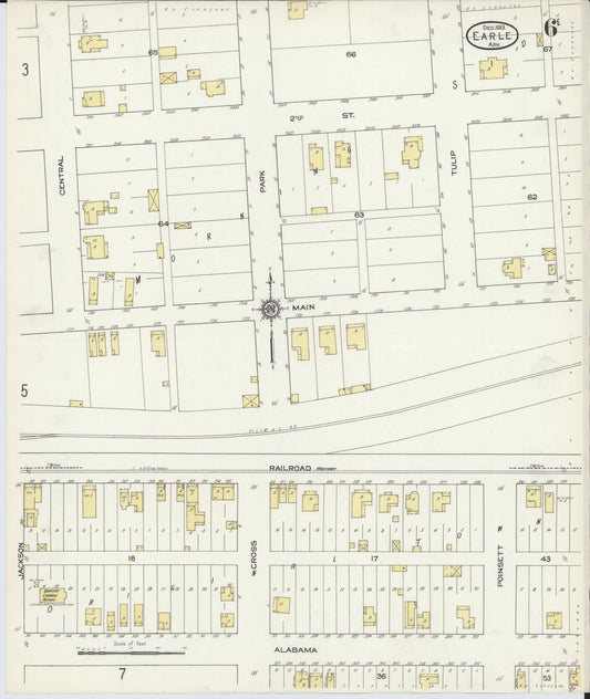 Sanborn Fire Insurance Map from Earle, Crittenden County, Arkansas (1913), Sheet #0006 - Historic Sanborn Fire Insurance Map Print, vintage old map wall art, antique decor, genealogy gift, Arkansas Arkansas map