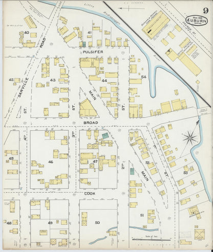 Sanborn Fire Insurance Map from Auburn, Androscoggin County, Maine (1892), Sheet #0009 - Complete Map Set gallery image, historic Sanborn map, vintage wall art, Maine Maine