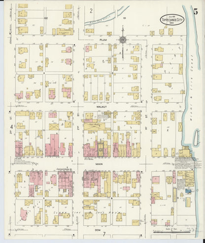 Sanborn Fire Insurance Map from Tipp City, Miami County, Ohio (1911), Sheet #0005 - Historic Sanborn Fire Insurance Map Print, vintage old map wall art, antique decor, genealogy gift, Ohio Ohio map