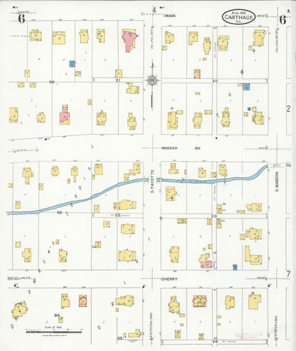 Sanborn Fire Insurance Map from Carthage, Hancock County, Illinois (1926), Sheet #0006 - Complete Map Set gallery image, historic Sanborn map, vintage wall art, Illinois Illinois